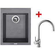 Sinks Cube 410 Titanium + Vitalia - Kitchen Sink and Tap Set