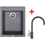 Sinks Cube 410 Titanium + Vitalia GR - Kitchen Sink and Tap Set