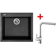 Sinks Cube 560 Granblack + Elka - Kitchen Sink and Tap Set