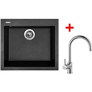 Sinks Cube 560 Granblack + Vitalia - Kitchen Sink and Tap Set