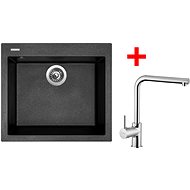 Sinks Cube 560 Metalblack + Elka - Kitchen Sink and Tap Set