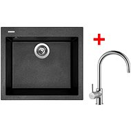 Sinks Cube 560 Metalblack + Vitalia - Kitchen Sink and Tap Set