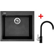 Sinks Cube 560 Metalblack + Vitalia GR - Kitchen Sink and Tap Set