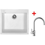 Sinks Cube 560 Milk + Vitalia - Kitchen Sink and Tap Set