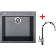 Sinks Cube 560 Titanium + Vitalia - Kitchen Sink and Tap Set