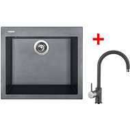 Sinks Cube 560 Titanium + Vitalia GR - Kitchen Sink and Tap Set