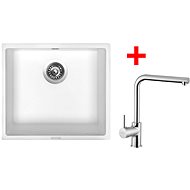 Sinks Frame 457 Milk + Elka - Kitchen Sink and Tap Set