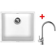 Sinks Frame 457 Milk + Vitalia - Kitchen Sink and Tap Set