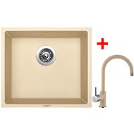 Sinks Frame 457 Sahara + Vitalia GR - Kitchen Sink and Tap Set