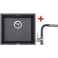 Sinks Frame 457 Titanium + Enigma S GR - Kitchen Sink and Tap Set