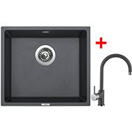 Sinks Frame 457 Titanium + Vitalia GR - Kitchen Sink and Tap Set