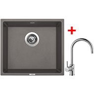 Sinks Frame 457 Truffle + Vitalia - Kitchen Sink and Tap Set
