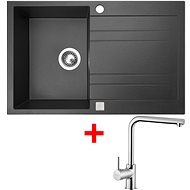 Sinks Grande 800 Granblack + Elka - Kitchen Sink and Tap Set