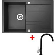Sinks Grande 800 Granblack + Vitalia GR - Kitchen Sink and Tap Set