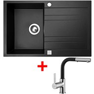 Sinks Grande 800 Metalblack + Enigma S GR - Kitchen Sink and Tap Set