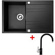 Sinks Grande 800 Metalblack + Vitalia GR - Kitchen Sink and Tap Set