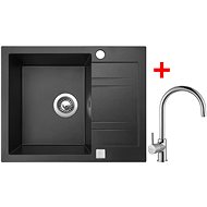 Sinks Linea 600 Granblack + Vitalia - Kitchen Sink and Tap Set