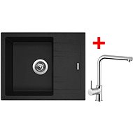 Sinks Linea 600 N Granblack + Elka - Kitchen Sink and Tap Set