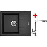 Sinks Linea 600 N Metalblack + Elka - Kitchen Sink and Tap Set