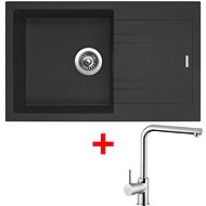 Sinks Linea 780 N Granblack + Elka - Kitchen Sink and Tap Set