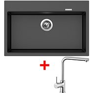 Sinks Maximo 780 Metalblack + Elka - Kitchen Sink and Tap Set