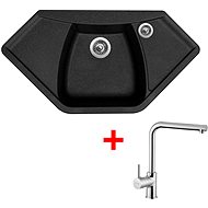 Sinks Naiky 980 Granblack + Elka - Kitchen Sink and Tap Set
