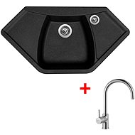 Sinks Naiky 980 Granblack + Vitalia - Kitchen Sink and Tap Set