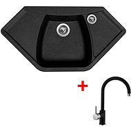 Sinks Naiky 980 Granblack + Vitalia GR - Kitchen Sink and Tap Set