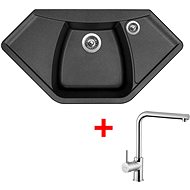 Sinks Naiky 980 Metalblack + Elka - Kitchen Sink and Tap Set