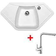 Sinks Naiky 980 Milk + Elka - Kitchen Sink and Tap Set