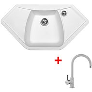 Sinks Naiky 980 Milk + Vitalia GR - Kitchen Sink and Tap Set