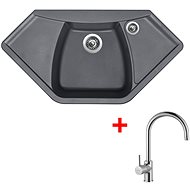 Sinks Naiky 980 Titanium + Vitalia - Kitchen Sink and Tap Set