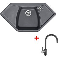 Sinks Naiky 980 Titanium + Vitalia GR - Kitchen Sink and Tap Set