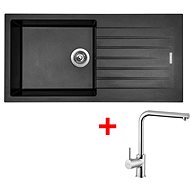 Sinks Perfecto 1000 Metalblack + Elka - Kitchen Sink and Tap Set
