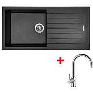 Sinks Perfecto 1000 Metalblack + Vitalia - Kitchen Sink and Tap Set