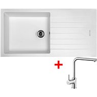 Sinks Perfecto 1000 Milk + Elka - Kitchen Sink and Tap Set