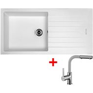 Sinks Perfecto 1000 Milk + Enigma S GR - Kitchen Sink and Tap Set
