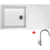 Sinks Perfecto 1000 Milk + Vitalia - Kitchen Sink and Tap Set