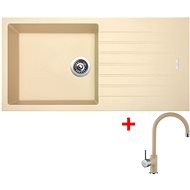 Sinks Perfecto 1000 Sahara + Vitalia GR - Kitchen Sink and Tap Set