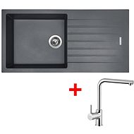 Sinks Perfecto 1000 Titanium + Elka - Kitchen Sink and Tap Set