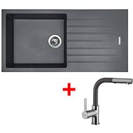 Sinks Perfecto 1000 Titanium + Enigma S GR - Kitchen Sink and Tap Set