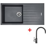 Sinks Perfecto 1000 Titanium + Vitalia GR - Kitchen Sink and Tap Set