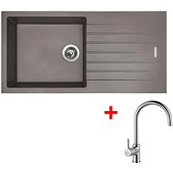 Sinks Perfecto 1000 Truffle + Vitalia - Kitchen Sink and Tap Set