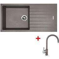 Sinks Perfecto 1000 Truffle + Vitalia GR - Kitchen Sink and Tap Set