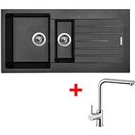 Sinks Perfecto 1000.1 Metalblack + Elka - Kitchen Sink and Tap Set