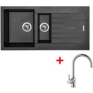 Sinks Perfecto 1000.1 Metalblack + Vitalia - Kitchen Sink and Tap Set