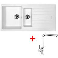 Sinks Perfecto 1000.1 Milk + Elka - Kitchen Sink and Tap Set