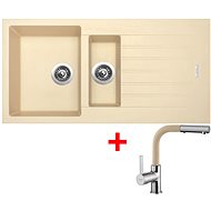 Sinks Perfecto 1000.1 Sahara + Enigma S GR - Kitchen Sink and Tap Set