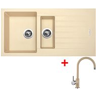 Sinks Perfecto 1000.1 Sahara + Vitalia GR - Kitchen Sink and Tap Set