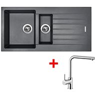 Sinks Perfecto 1000.1 Titanium + Elka - Kitchen Sink and Tap Set
